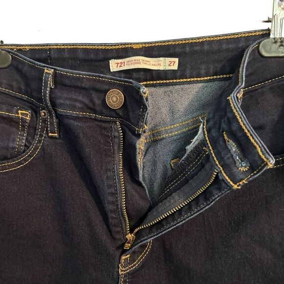 Levis Levi’s 721 High Rise Skinny Jeans Dark Wash Size 27 - Picture 6 of 13
